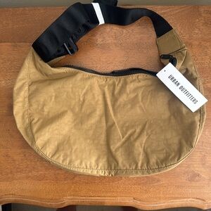 BAGGU • Medium Nylon Crescent Bag in Dark Khaki • Discontinued